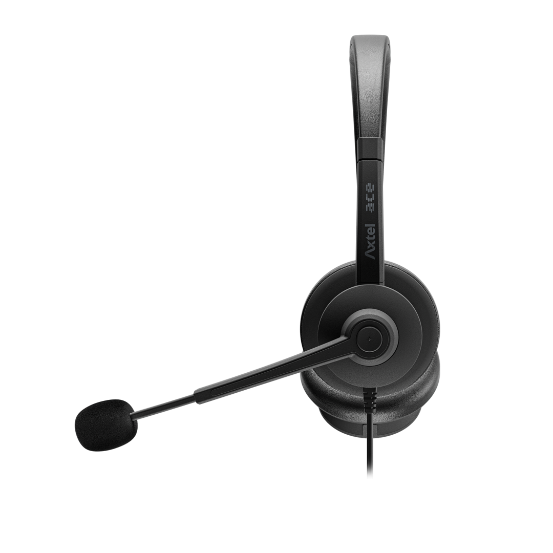 HEADSET AXTEL ACE STEREO, Corded, Conectivity USB-A / with STEREO HD . Speakert Size has 40 mm / Passive noise reduction : STRONG