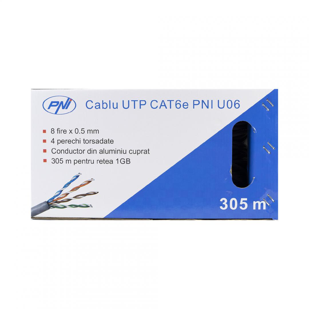 Pni Cablu Utp CAT6E 305M (Cablu Utp CAT6 Pni U06 cu 4 perechi pentru internet 1 Gigabit si sisteme de...)