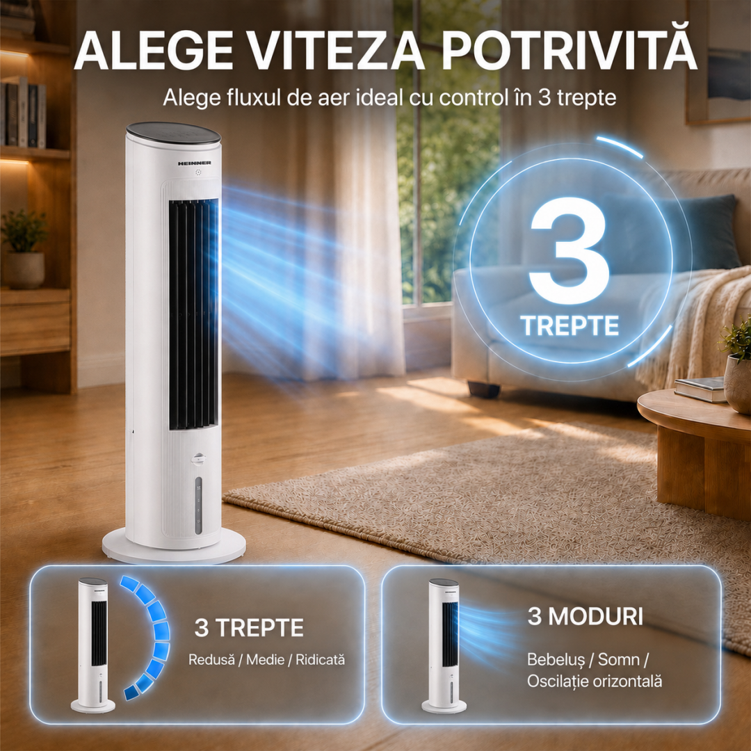 Ventilator Racire Heinner HACLP-MD43WH (ventilator cu Efect de Racire Prin Evaporare Heinner HACLP-MD43WH)