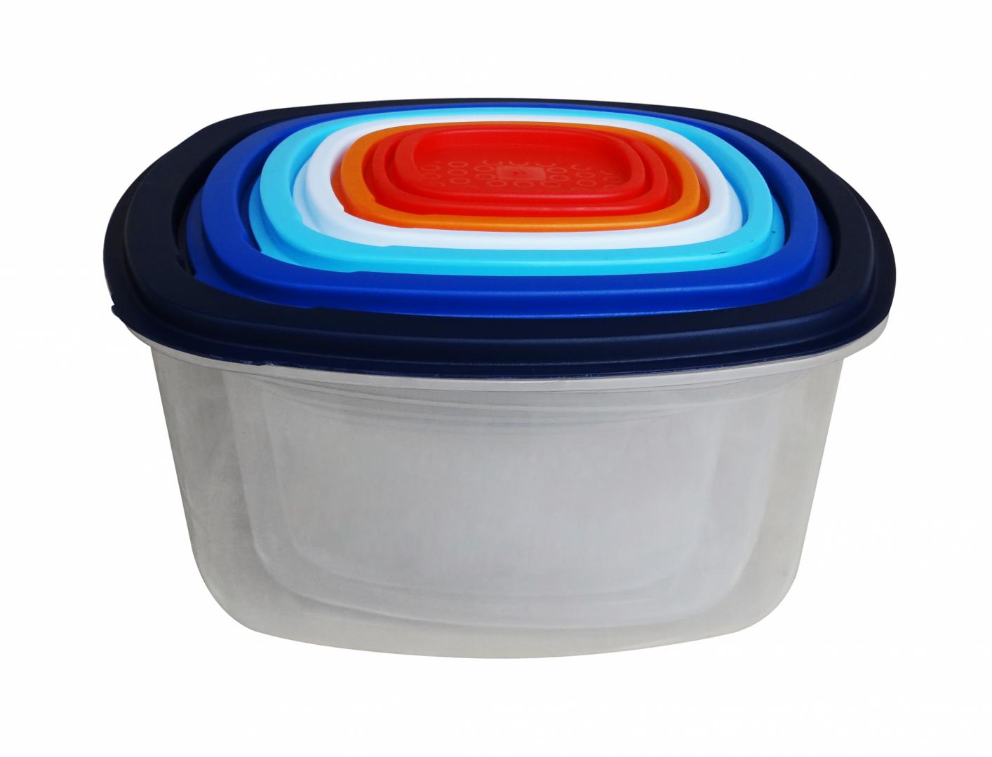 Set 7 Caserole Patrate cu Capace,plastic (set 7 Caserole Patrate cu Capace)