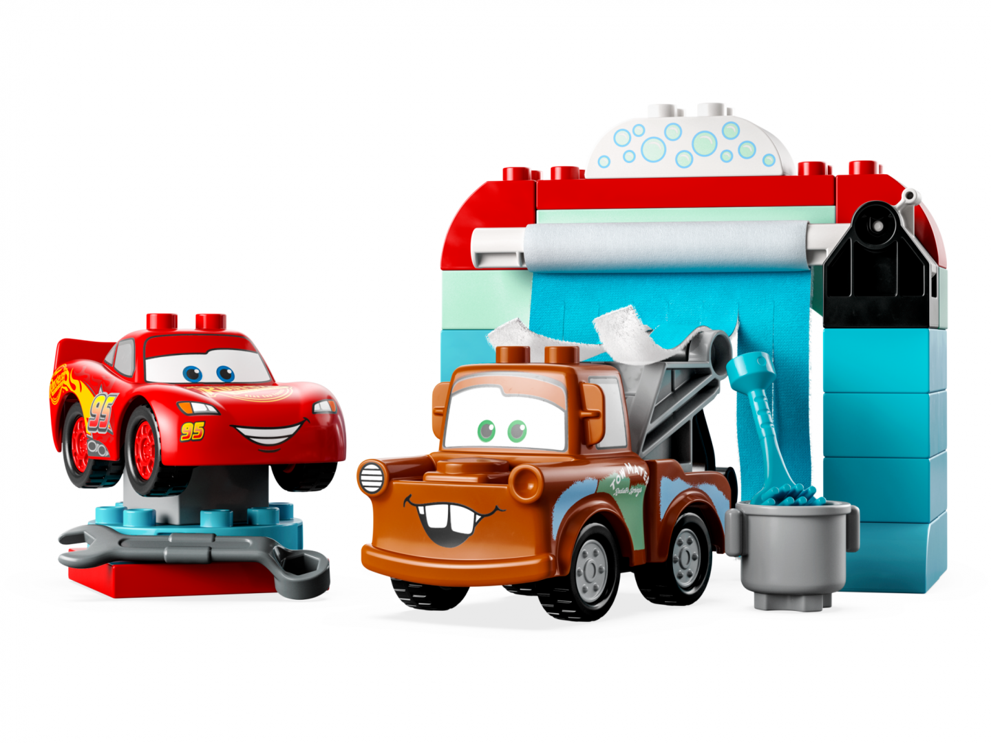 Distr. Spalat.fulger Mc&busca,lego 10996 (10996 Distracție la spălătorie cu Fulger McQueen și Bucșă)