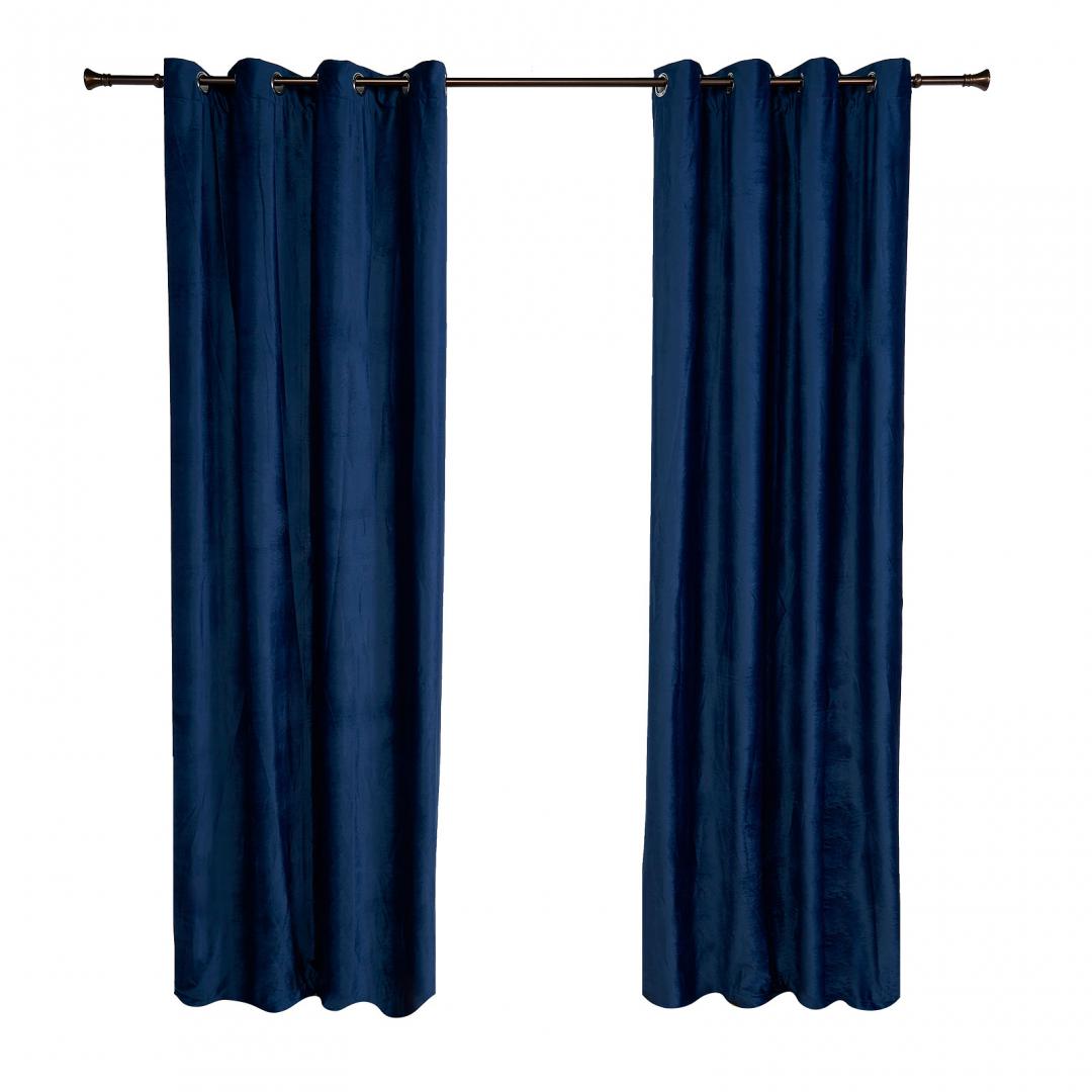 Set 2 draperii catifea 140x270 Albastru (Set 2 draperii catifea 140x270 CM- Albastre)