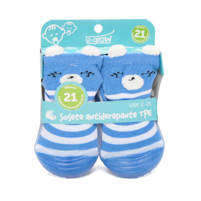 Sosete antider, blue,size 21, U-Grow