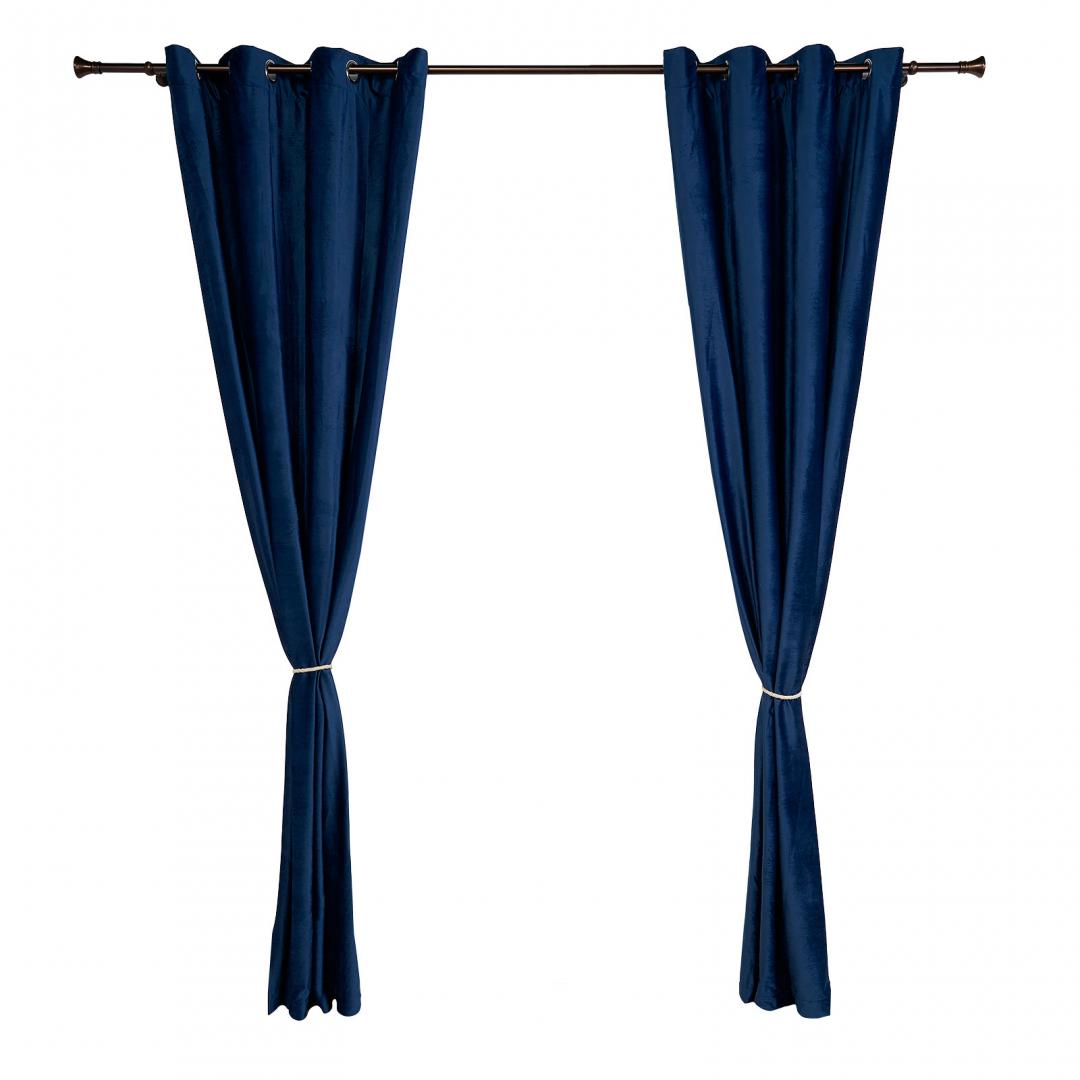 Set 2 draperii catifea 140x270 Albastru (Set 2 draperii catifea 140x270 CM- Albastre)