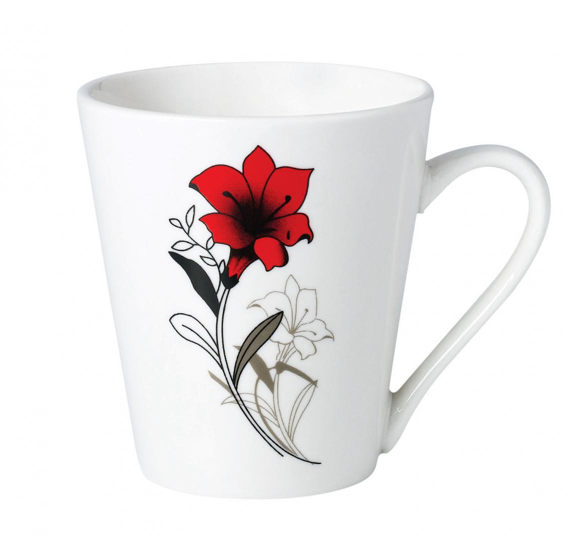 Cana Portelan 310 Ml,  Red Flowers (cana Portelan 310 Ml)