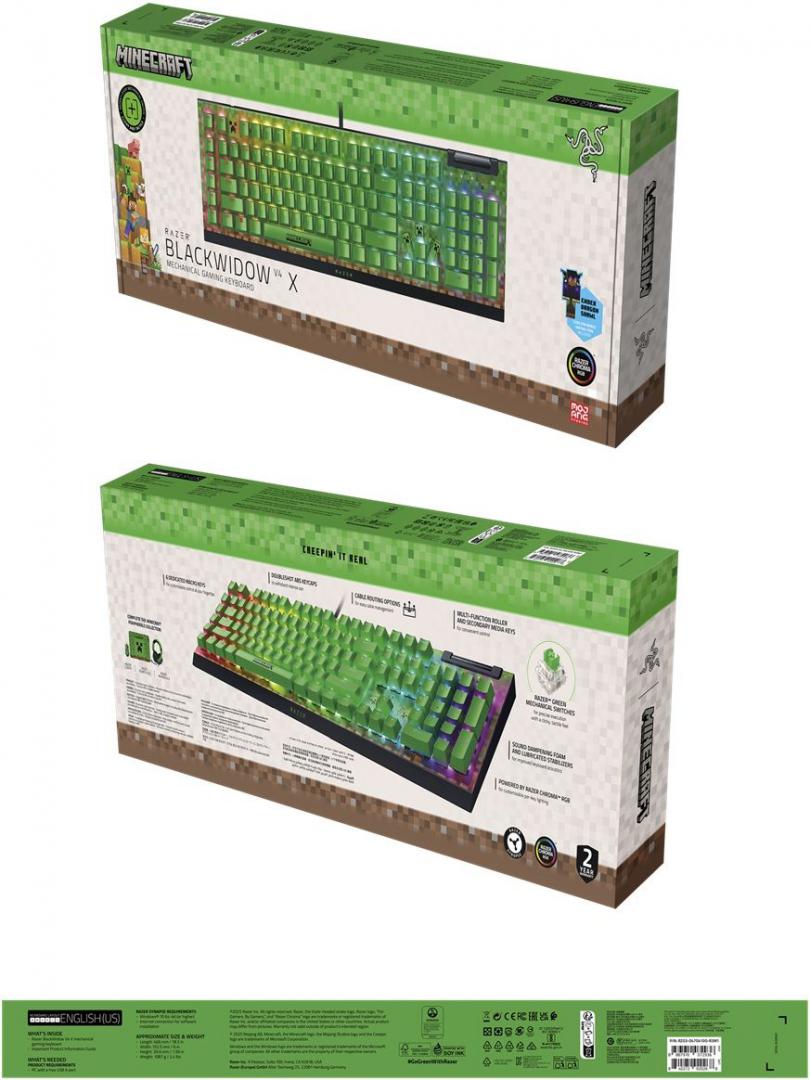Tast. Razer Blackwidow V4 X Gr. Sw Minec