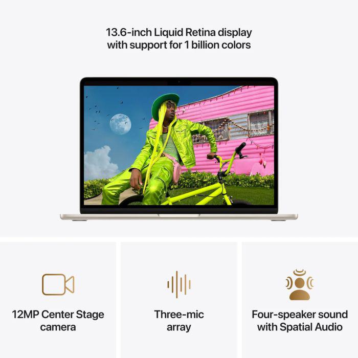 MacBook Air 13.6" Retina/Apple M5 (CPU 10-core, GPU 10-core, NeuralEngine16-core)/16GB/1TB - Starlight - INT KB (No Adapter) - 2026