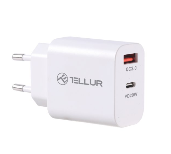 Incarcator Tellur PDHC101 Dual Port (Incarcator priza Tellur PDHC101 Dual Port)