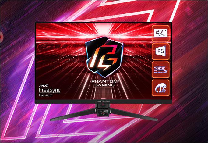 Monitor Gaming Asrock PG27FF1A, diagonala: 27", Aspect: 16:9,IPS, anti-glare, Rezolutie: 1920 x 1080, Refresh rate: 165Hz, Luminozitate: 250 cd/m2, Contrast: 1100:1, unghi vizualizare: 178°(H) / 178°(V), culori: 16.7M, Timp raspuns: 1ms, Flicker free, Dif