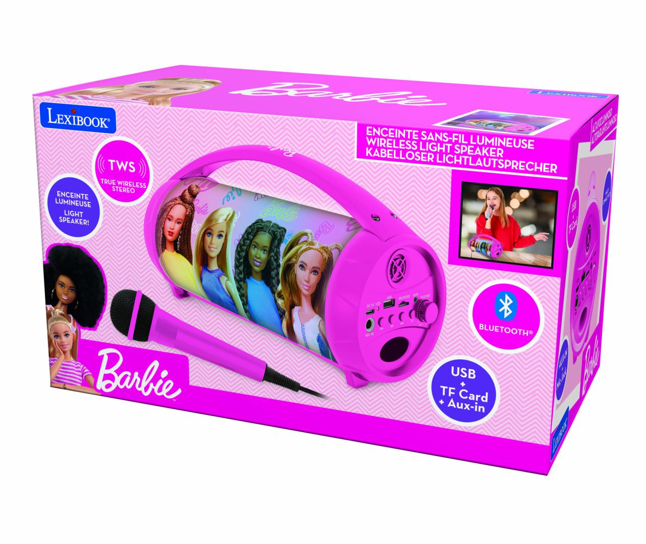 Boxa cu Microfon si Lumini, Barbie