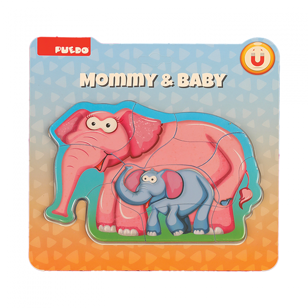 Puedo Toys PUZZLE MAMA SI COPILUL, ELEFANT,8 PIESE
