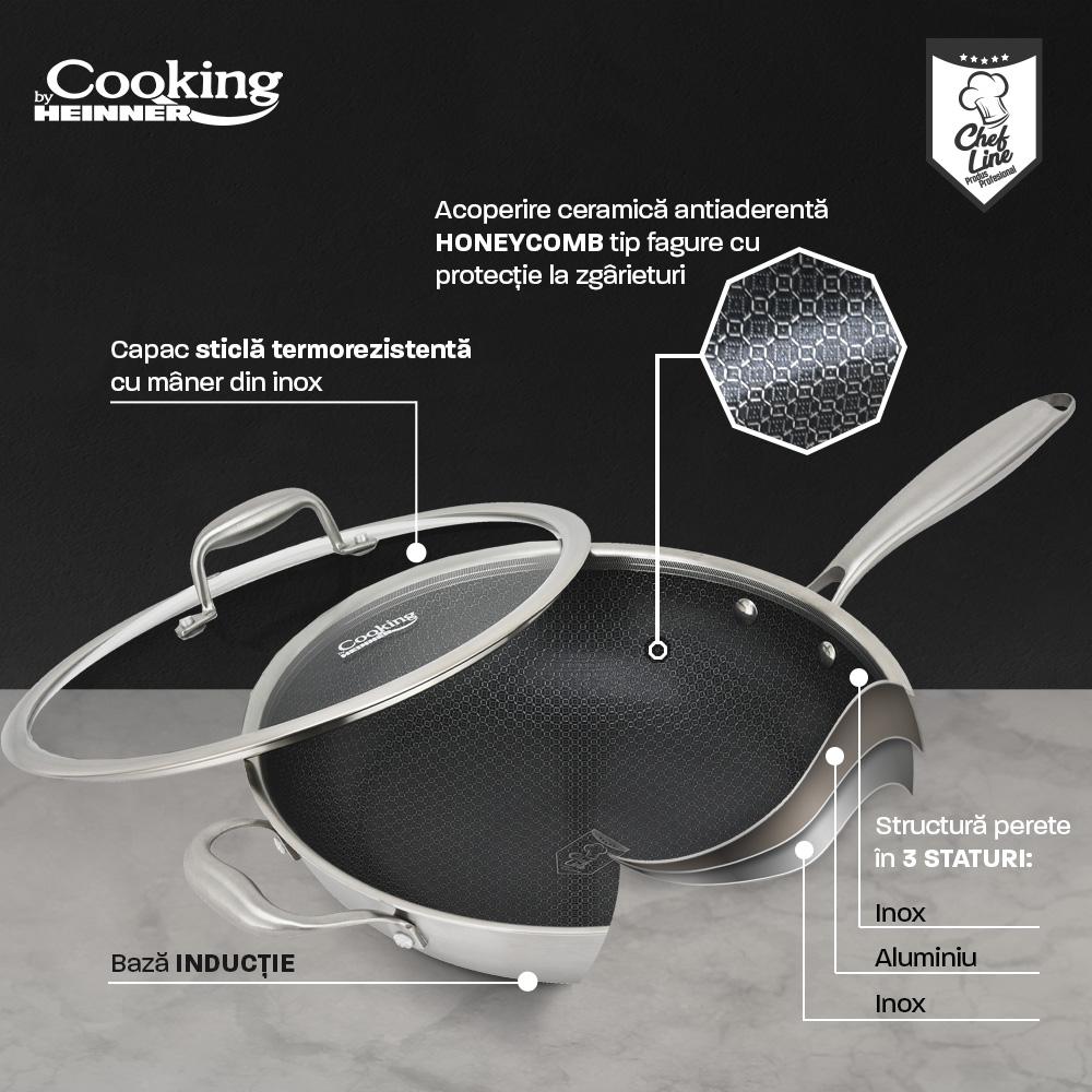 Heinner TIGAIE WOK INOX+CAPAC 30x8.5CM,TITANIUM3