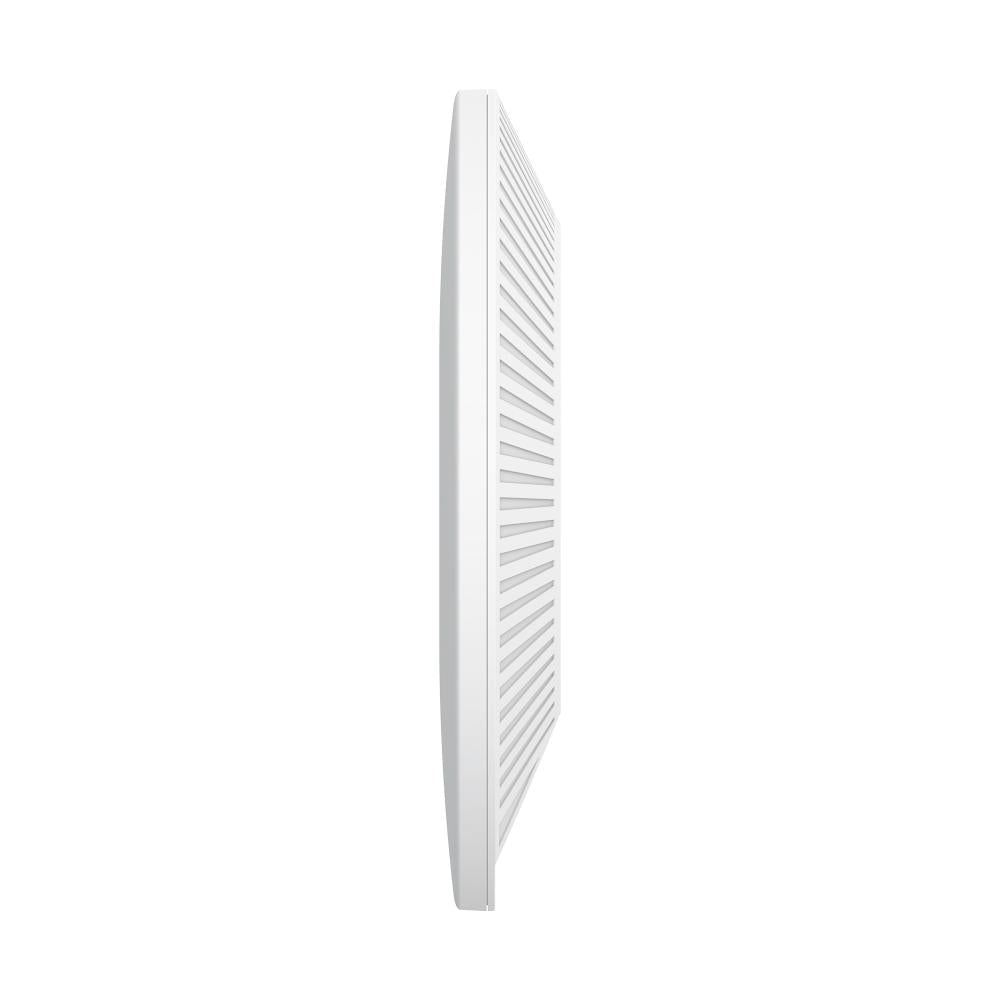 "Omada  AX6000 Ceiling Mount Dual-Band Wi-Fi 6 Access Point PORT: 1×2.5G RJ45 Port SPEED:1148Mbps at  2.4 GHz + 4804 Mbps at 5 GHz FEATURE: 802.3at POE+ and 12V DC (Power Adapter is not included), 4×Internal Antennas, MU-MIMO, 160MHz Supported, Seamless R