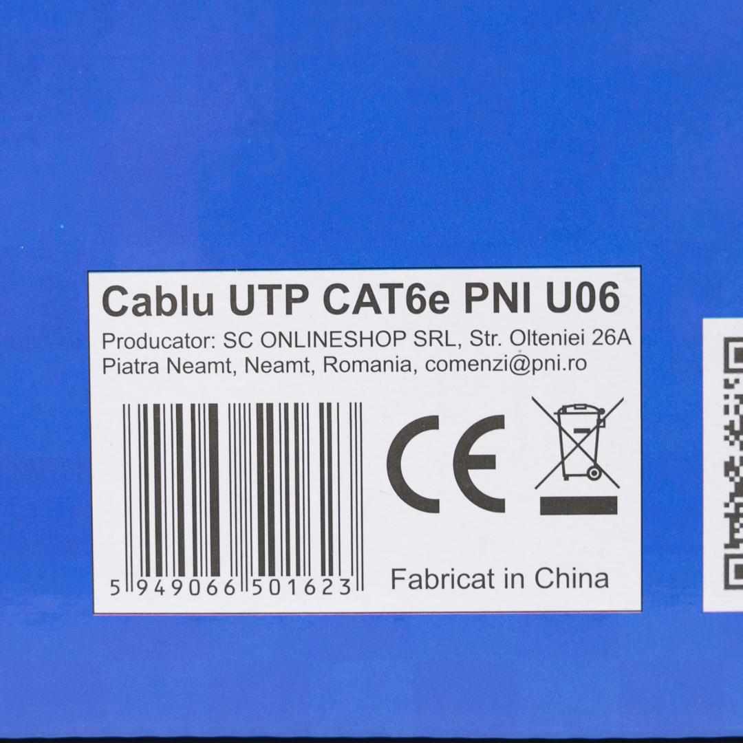 Pni Cablu Utp CAT6E 305M (Cablu Utp CAT6 Pni U06 cu 4 perechi pentru internet 1 Gigabit si sisteme de...)
