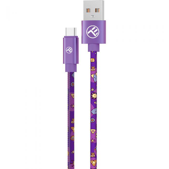 Tellur Graffiti USB la Tip-C, 1m, purple (Tellur Graffiti USB to Type-C cable)