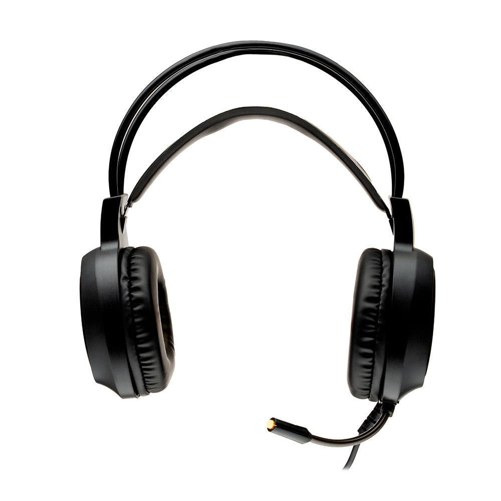 Casti cu micr. Spacer Gaming, RGB, cu fir, 2x Jack 3.5mm, 1x USB pentru iluminare, driver 40mm, control volum pe casca, microfon pe brat, reglabile, negru
