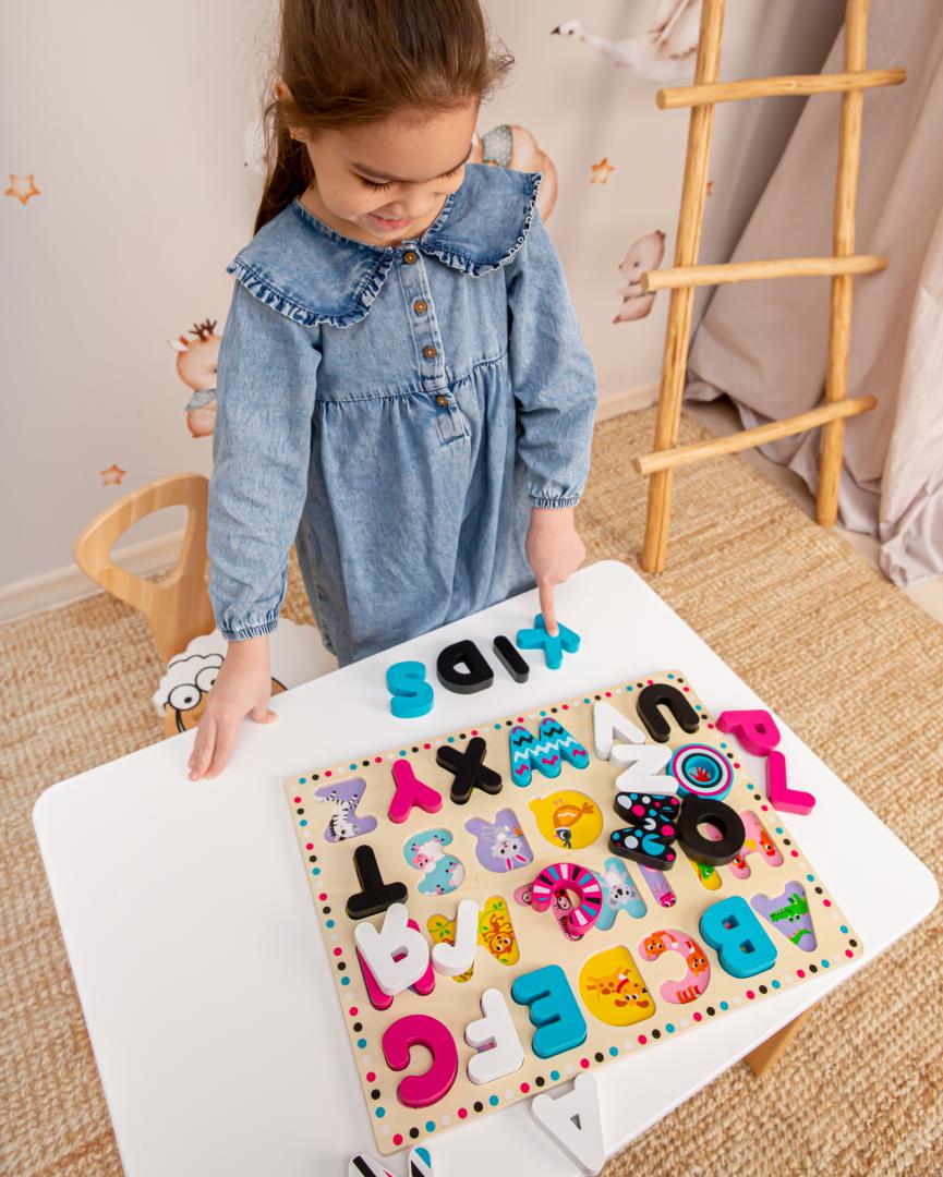 Kids Hits PLACA DE SORTARE ABC, JUCARIE LEMN
