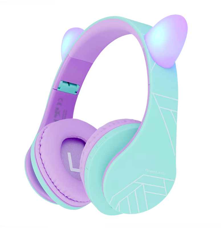 PowerLocus Casti copii Cat Purple/Teal (Casti Over-ear PowerLocus KidsCat)