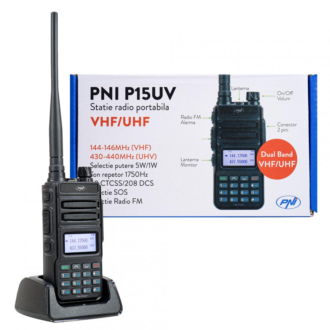 Pni Statie Radio Portabila P15UV Vhf/uhf (Statie radio portabila Vhf/uhf Pni P15UV dual band)
