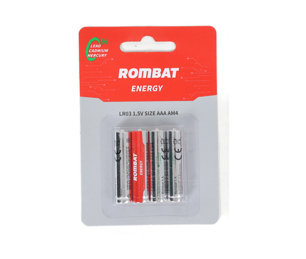 Baterii Rombat Aaa LR03 12 BLISTEREx4BUC (Bateriile alcaline Rombat se comercializează la cutie colectiva de 12 blistere...)