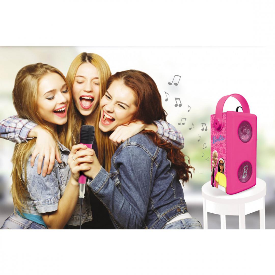 Boxa cu Lumini&microfon fara Fir, Barbie