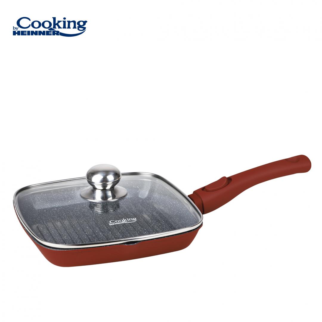 Tigaie Grill Alu+capac 24x4 CM, Calabria (tigaie Grill Aluminiu Turnat+capac 24x4 CM)