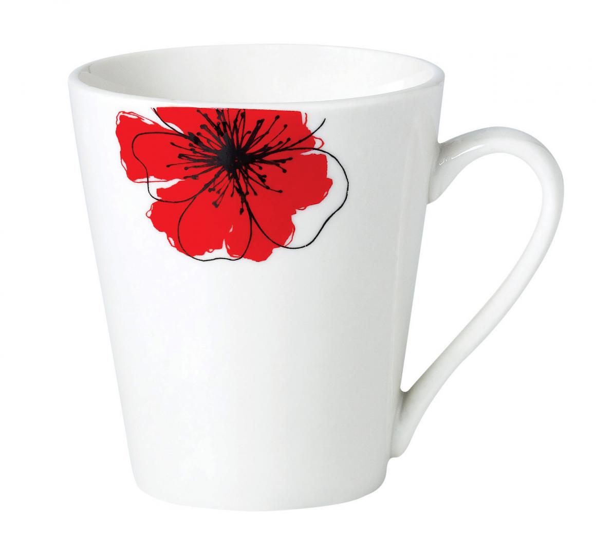 Cana Portelan 310 Ml,  Red Flowers (cana Portelan 310 Ml)