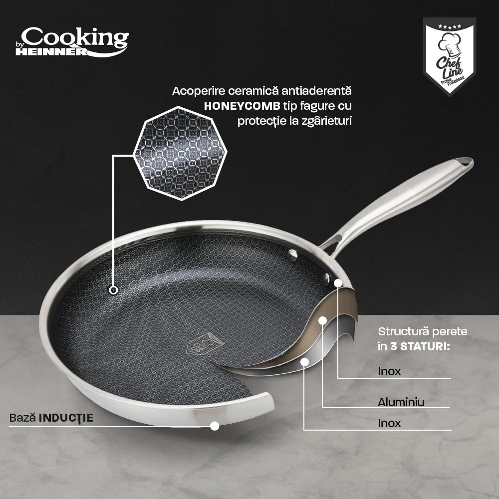 Tigaie Inox 3 Strat 24X4.5 CM TITANIUM3 (tigaie Inox in 3 Straturi 24X4.5 CM)