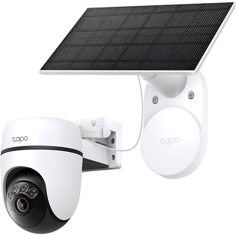 Solar-Powered Pan/Tilt Security Camera Kit SPEC:2K 3MP(2304×1296), 2.4 GHz, 6700mAh rechargeable lithium-ion battery,  Solar panel (5.2V, 2.5W) FEATURE: Pan/Tilt,  Non-Stop Power, Smart Detection and Notifications (motion, people), Color Night Vision, Sou