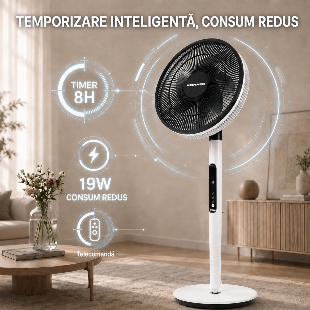 Ventilator cu Picior Heinner HMSF-9BK