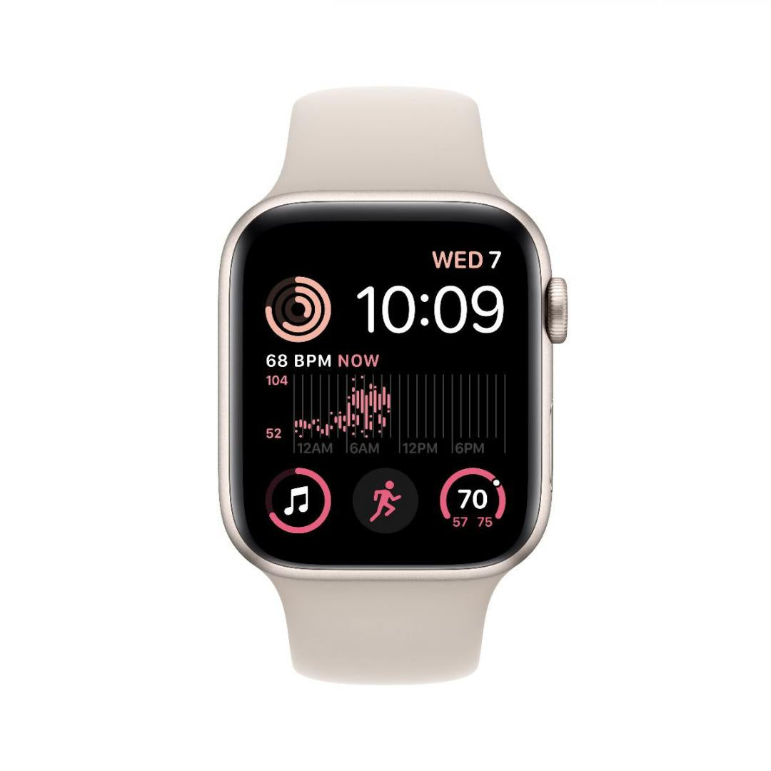Apple Watch SE GPS + Cellular 40mm Starlight Aluminium Case with Starlight Sport Band - M/L