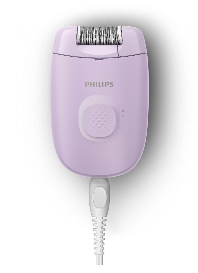 Epilator cu fir PHILIPS Seria 2000 BRE237/00, 1 viteza, 2 accesorii, Retea, Lila, L x A x I (mm) 110x40x145