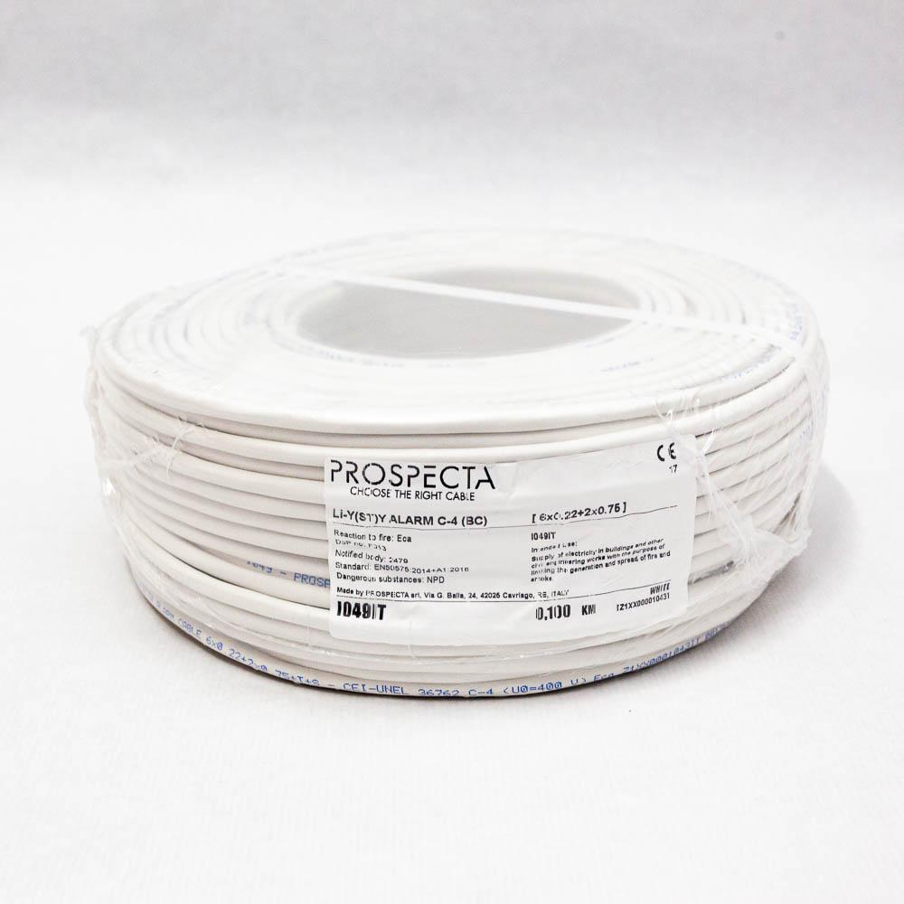 Cablu alarma 6 x 0.22 + 2 x 0.75 premium, cupru 100%, cod: I049IT, Li-Y (ST)Y, made in Italy, utilizare pentru sisteme de alarma, manta exterioara PVC alb, ecranare: folie de aluminiu laminata, raza de curbura 10x diametru, Peak Operating Voltage 250, Vol