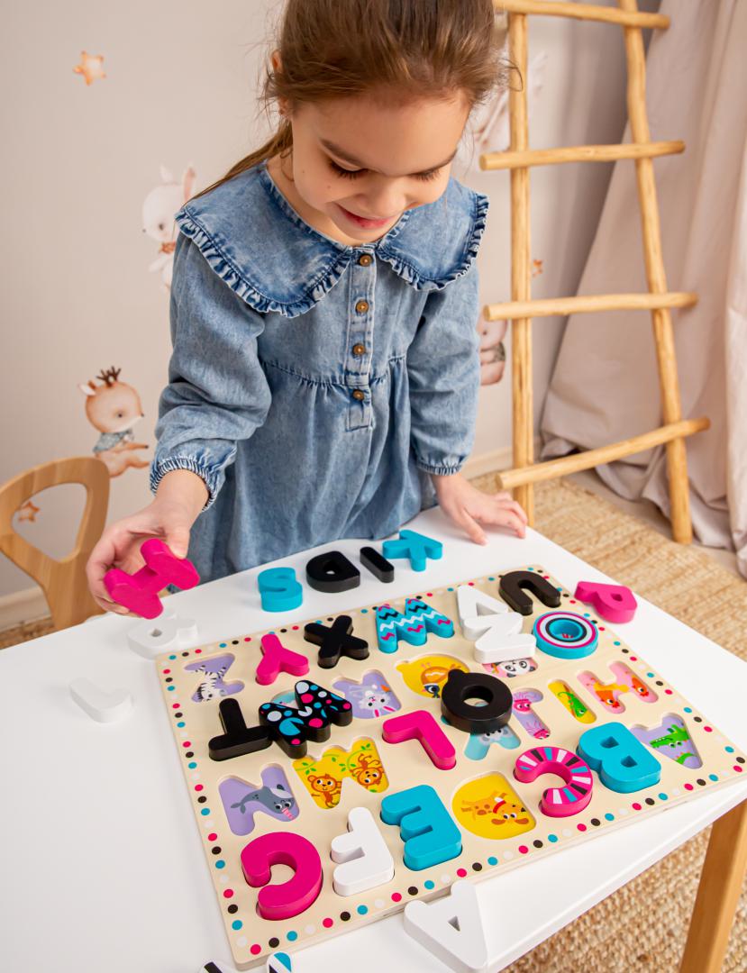 Kids Hits PLACA DE SORTARE ABC, JUCARIE LEMN