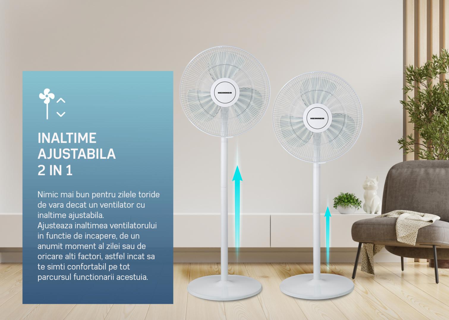Ventilator cu Picior Heinner HSF-M50WH