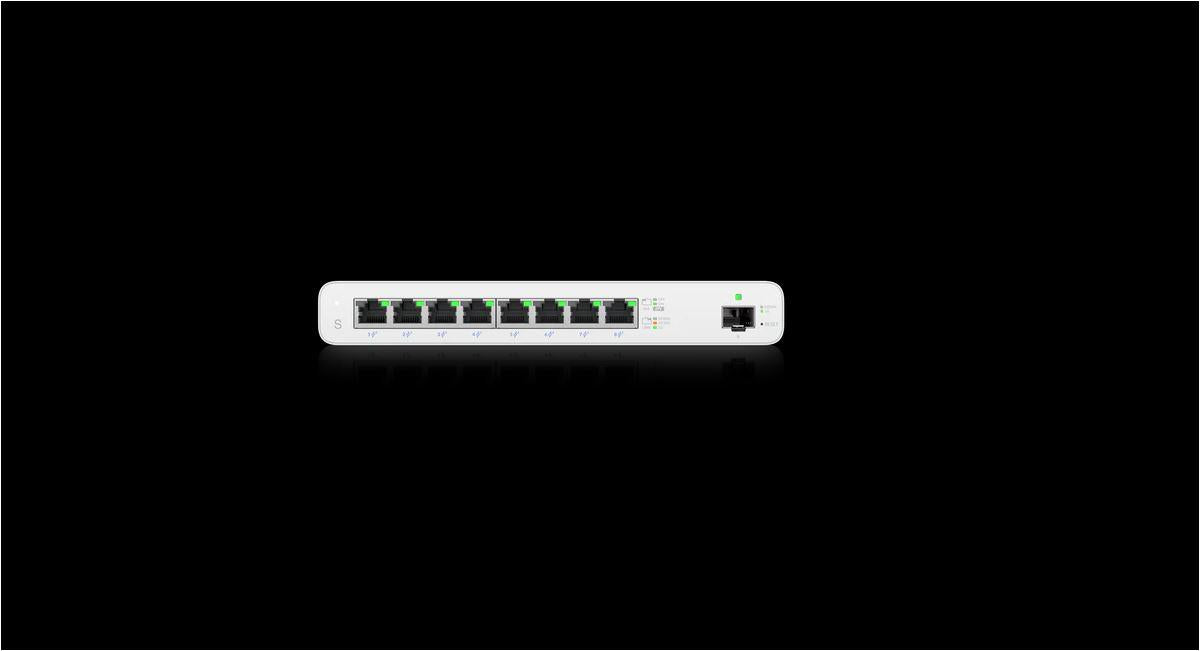 Mechanical Hardware PoE LEDs Dimensions 210.4 x 95 x 29 mm (8.28 x 3.74 x 1.14") Weight 610 g (1.34 lb) Enclosure material Polycarbonate Total non-blocking throughput 9 Gbps Switching capacity 18 Gbps Forwarding rate 13.392 Mpps Networking interface (8) 1