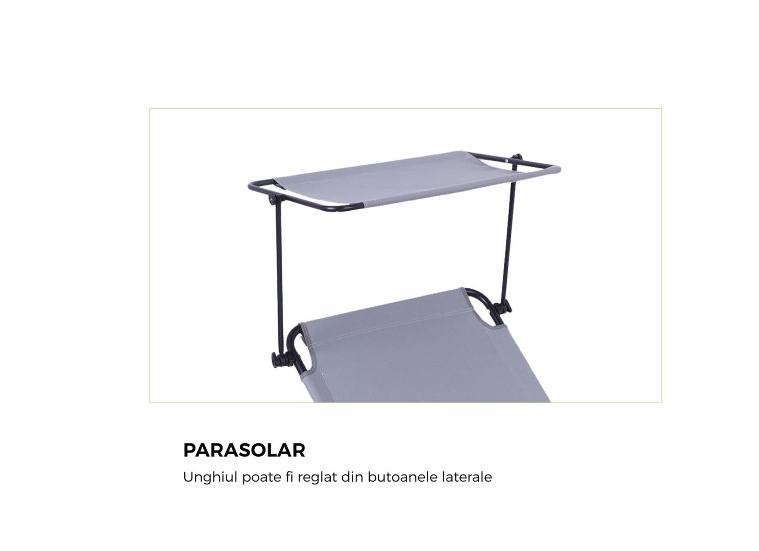 Heinner HR SEZLONG CU PARASOLAR 186X55X24 GRI