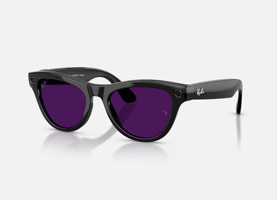 RayBan Meta Skyler M SB/Amethyst Tr G2 (RayBan Meta Skyler High Bridge Fit - Shinny Black - Amethyst Transitions® Gen2)