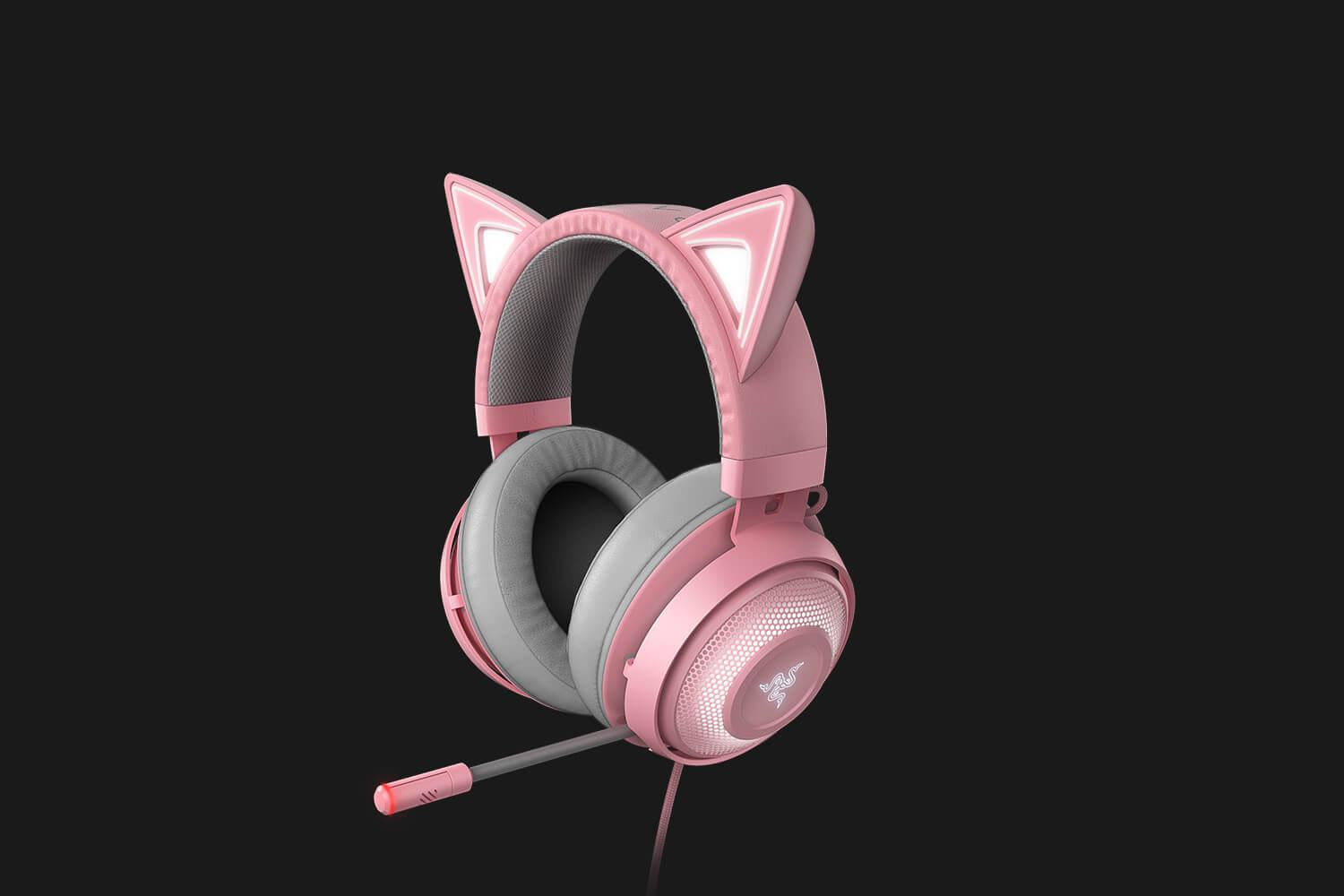 Casti cu microfon Razer Kraken Kitty Ed. Quartz USB 7.1 Surround Sound, negru