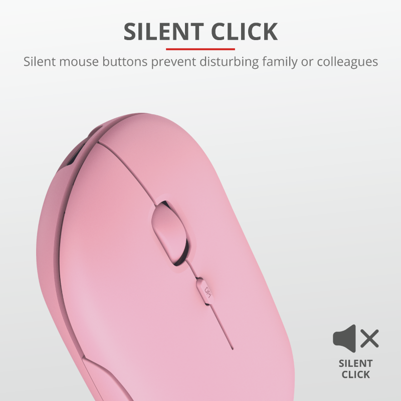 Mouse Trust Puck 1600 DPI, roz