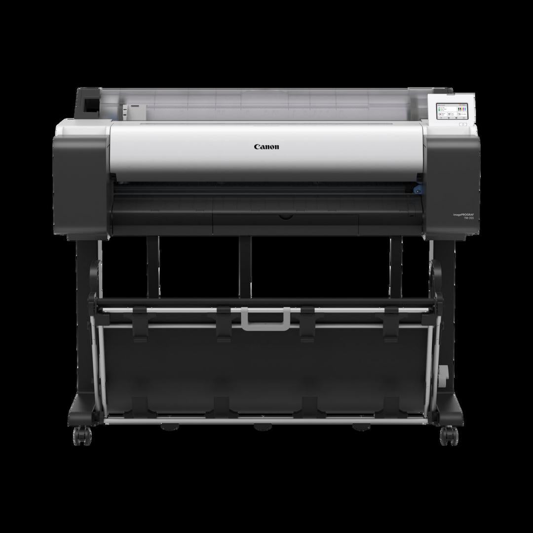 Plotter Canon imagePROGRAF TM-350 36"(914mm), format A0, 5 culori, rezolutie max 2400x1200dpi, memorie 2GB, limbaje de imprimare: HP-GL/2, HP RTL, JPEG (Ver. JFIF 1.02), CALS G4 (submission via FTP only), Display LCD 4.3", interfata: USB 2.0, Ethernet, WI
