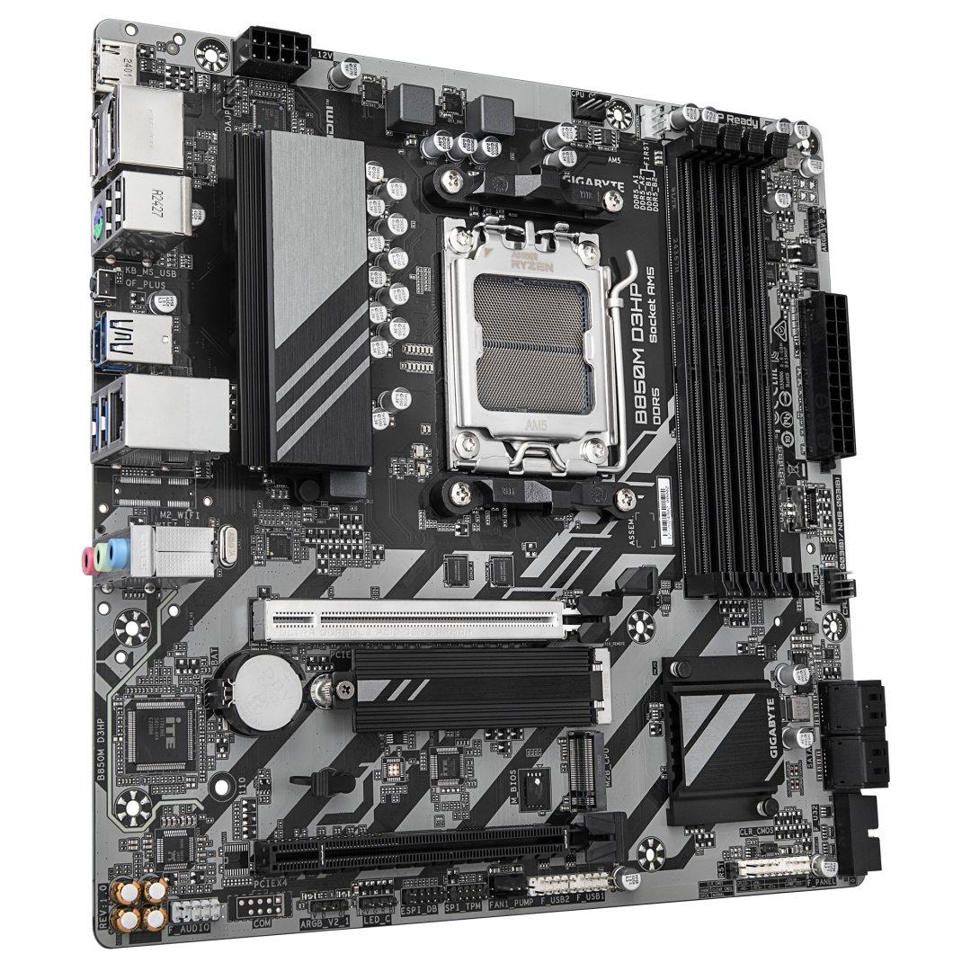 Resigilat - Placa de Baza GIGABYTE B850M D3HP AM5, 4x DDR5, 1x HDMI 2x DP, 2x PCIE x16, 2x M.2, 4x SATA 6GB/s, mATX