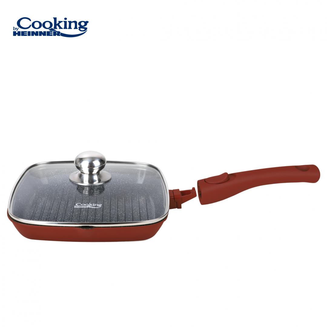 Tigaie Grill Alu+capac 24x4 CM, Calabria (tigaie Grill Aluminiu Turnat+capac 24x4 CM)