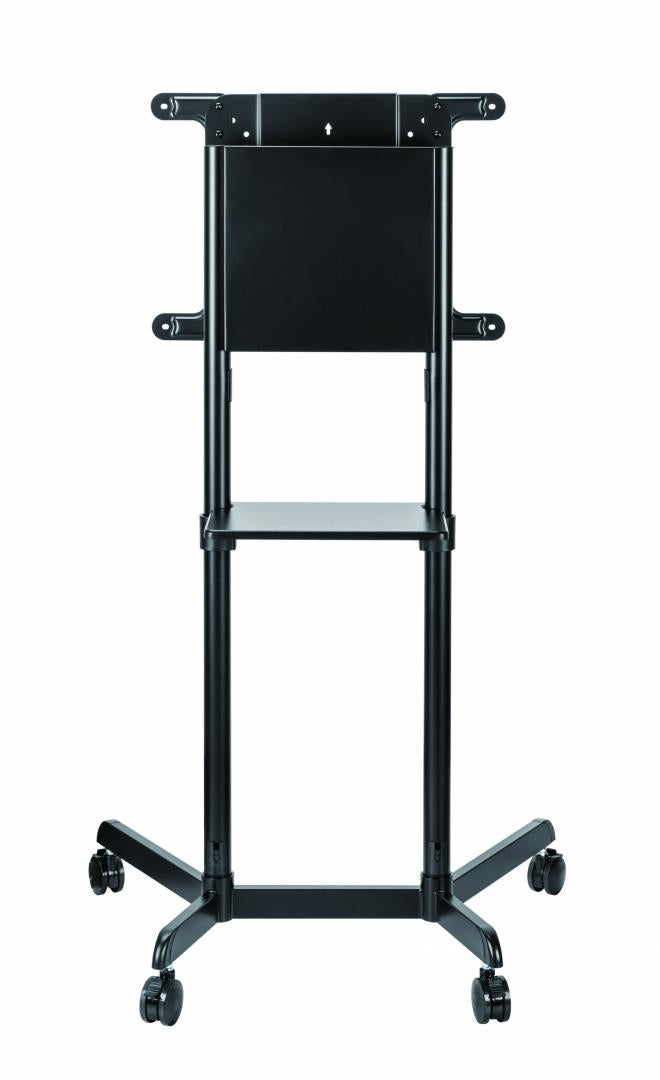 Stand TV mobil Serioux TV11-46TW, parti metalice: Cadru principal vertical, Brațele de prindere VESA, Placa de montaj TV, baza, fixarea se face cu ajutorul accesoriile incluse; dimensiuni: 920x702x1595mm, compatibilitate  dimensiune ecran: 37"-70", compat