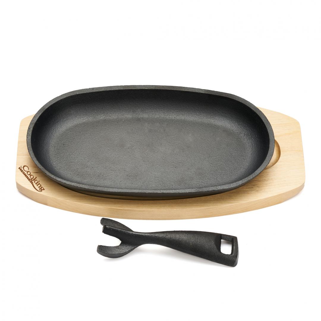 Platou Serv Fonta Oval 24X14CM,BAZA Lemn (platou Servire Oval)