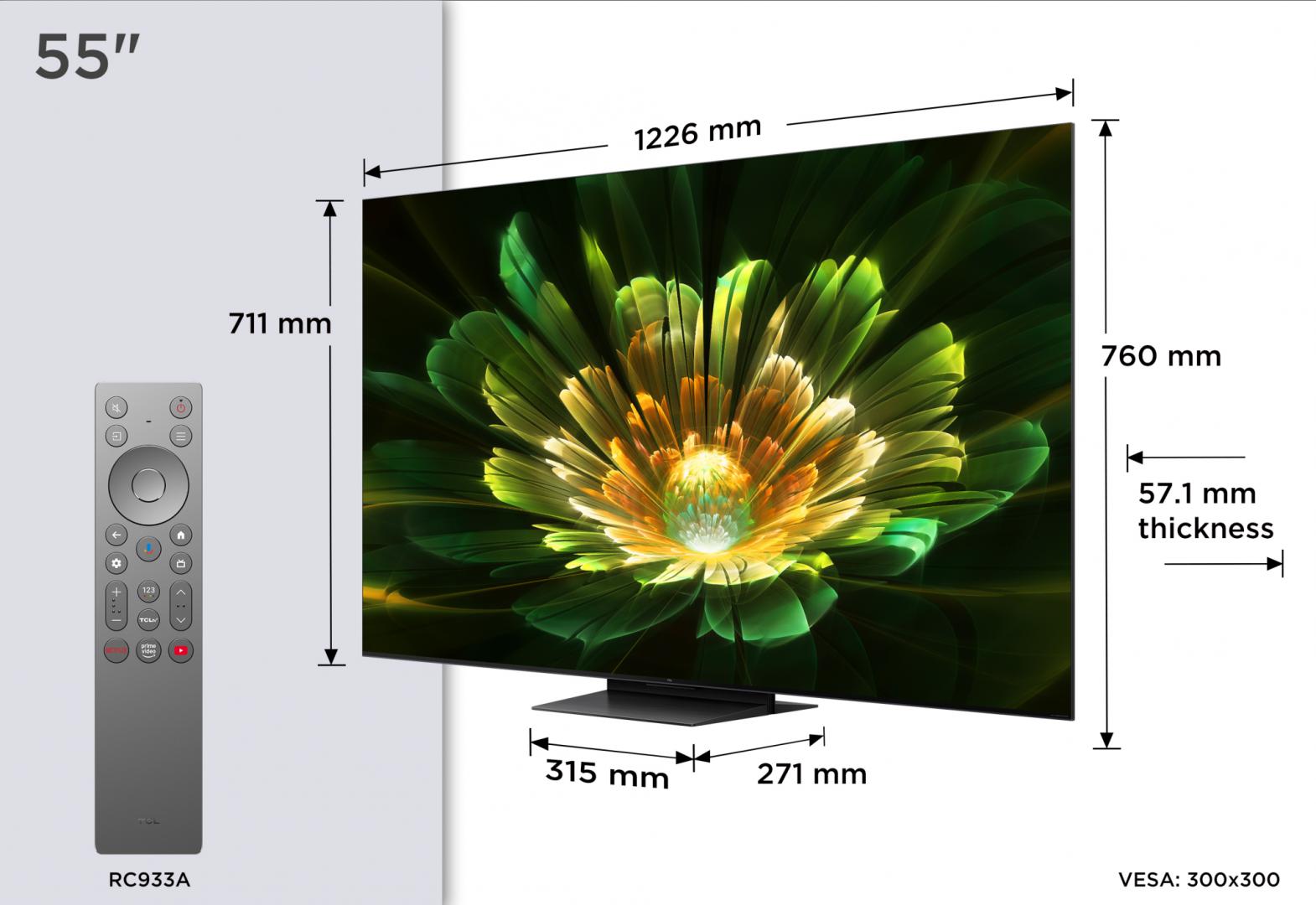 Televizor TCL Mini LED 55Q7C, 138 cm, Smart Google TV, 4K