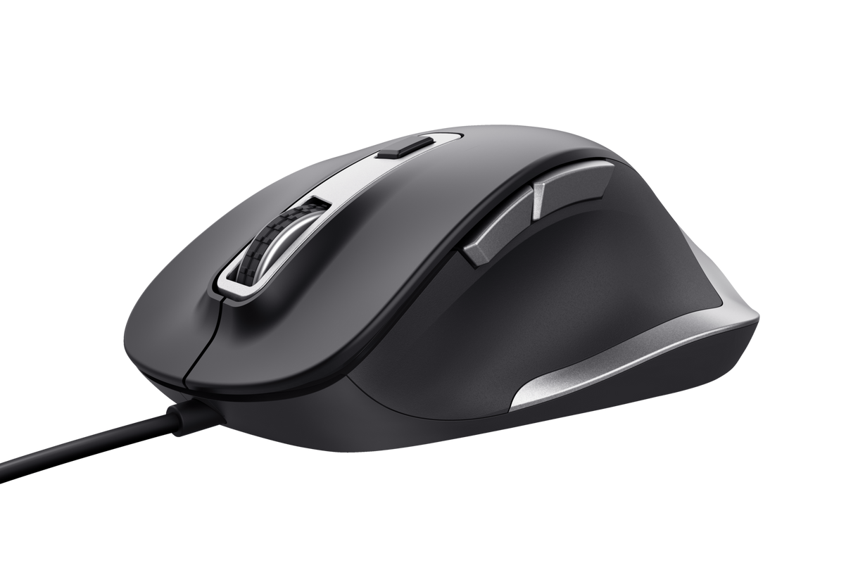 Mouse Trust Fyda cu fir 5000 DPI, negru