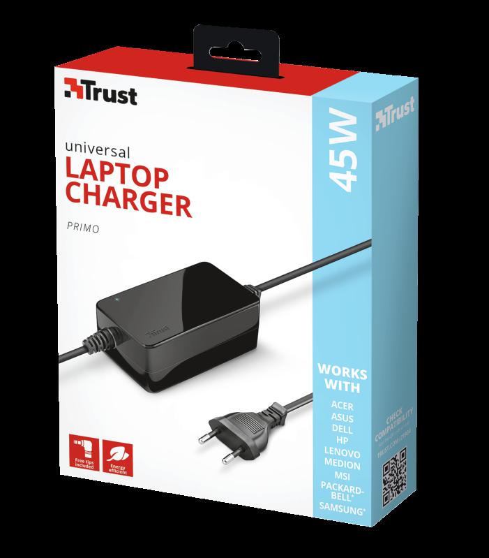Incarcartor laptop Trust Primo 45W, negr