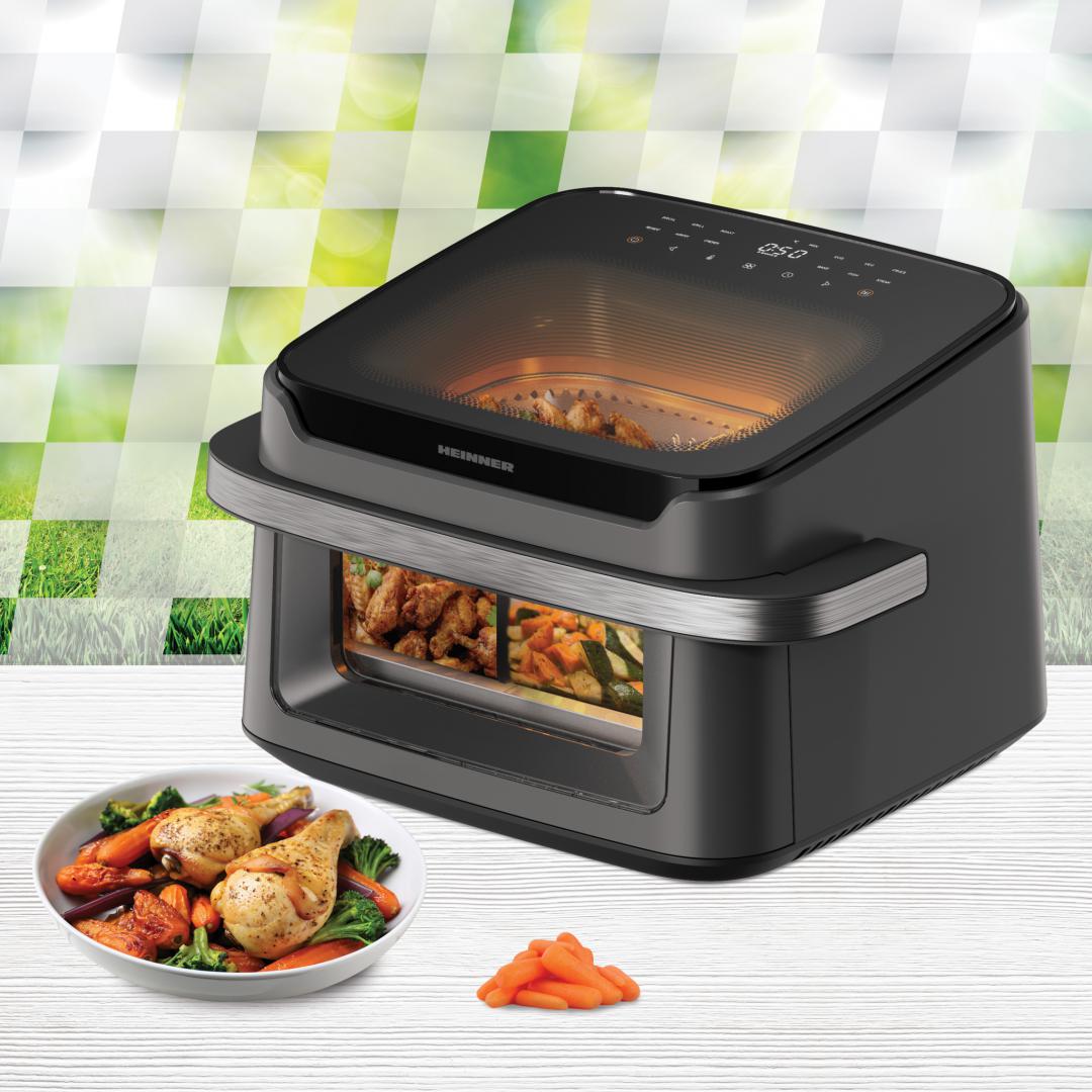 Friteuza Dubla Heinner HAF-C10DB22GREY (friteuza Dubla cu Aer Cald Heinner AirBake Revolution HAF-C10DB22GREY)