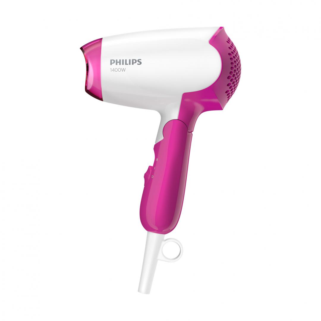 Uscator de par PHILIPS SalonDry Compact BHD003/00 ,1400 W, Pliabil, Alb/Roz, L x A x I (mm) 77x114x220